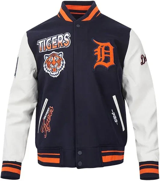 PRO STANDARD DETROIT TIGERS TURN IT UP M RIB WOOL VARSITY JACKET