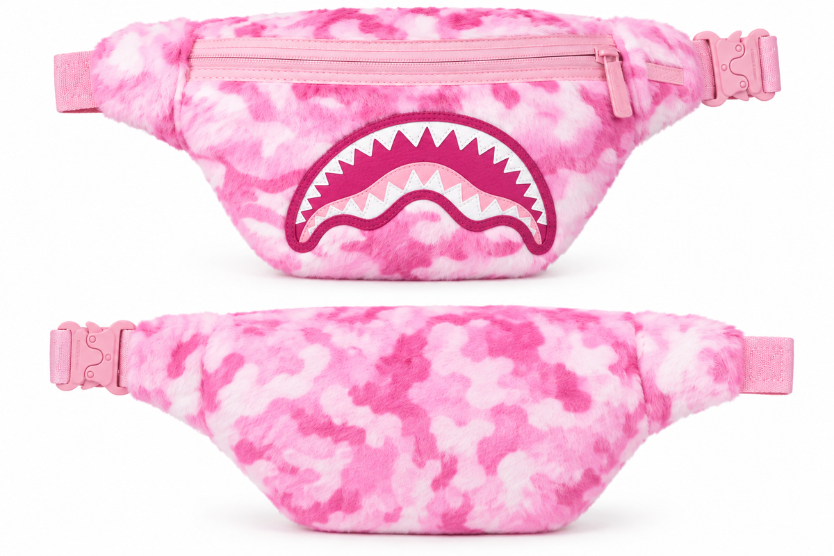 SPRAYGROUND PINK CAMO FAUX FUR SAVVY CROSSBODY (B6872)