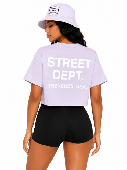 STREET DEPT TRENCHES WOMEN'S CROP TEE