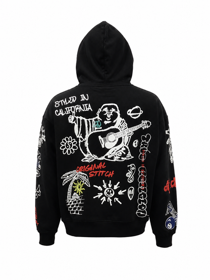 TRUE RELIGION MEN'S SKETCHED LOGO BOXY HOODIE (110334)