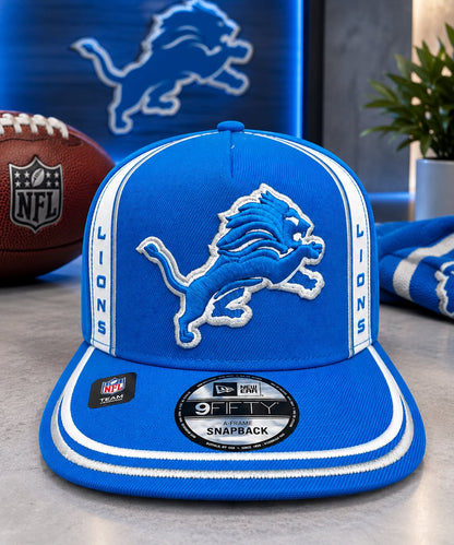 NEW ERA DETROIT LIONS BLUE/WHITE CURVED VISOR 9FIFTY SNAPBACK HAT