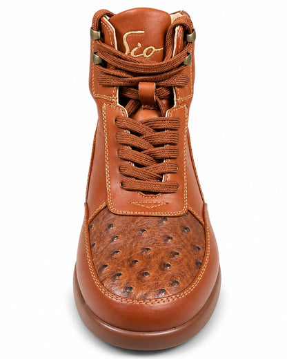 SIO OSTRICH EMBOSSED HIGH TOP AIR SNEAKERS (TROY)