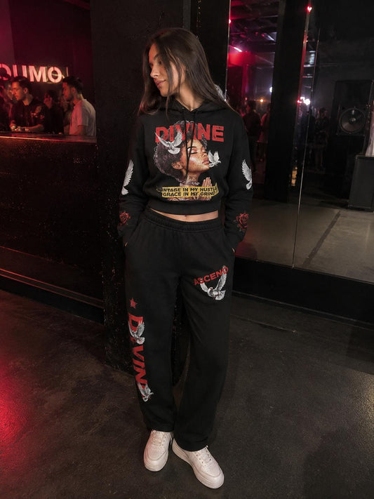 ROKU STUDIO WOMEN DIVINE CROPPED PULLOVER HOODIE