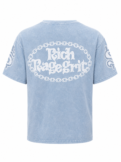 REDFOX WOMEN'S "RICH RAGE" GRAPHIC RHINESTONE TEE