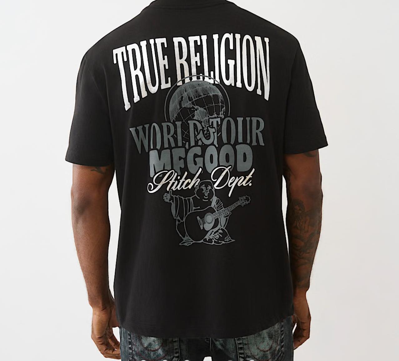 TRUE RELIGION MEN'S GLOBE LOGO TEE (#109799)