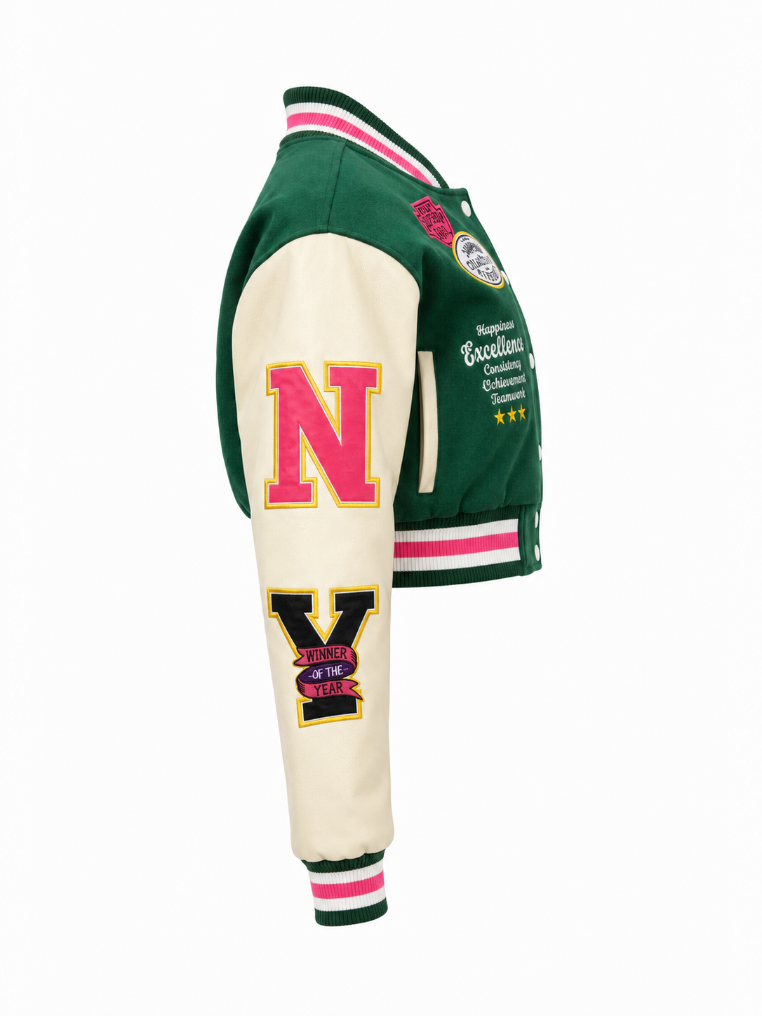REDFOX WOMEN VARSITY JACKET W/PATCHES