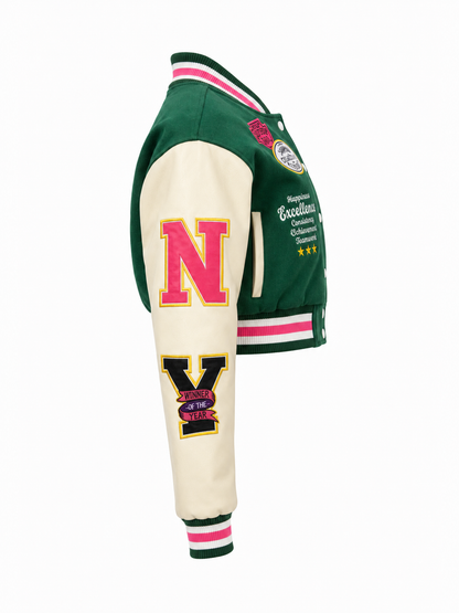 REDFOX WOMEN VARSITY JACKET W/PATCHES