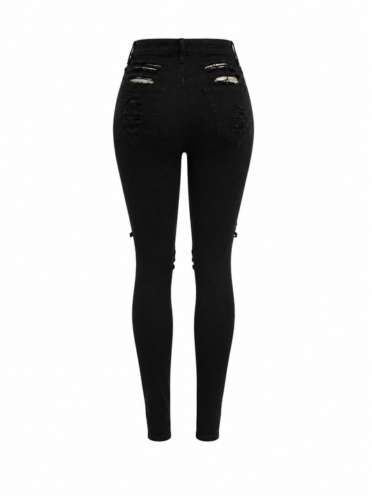 REDFOX WOMEN HIGH WAIST DISTRESSED JEANS