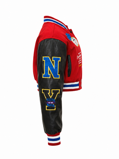 REDFOX WOMEN VARSITY JACKET W/PATCHES