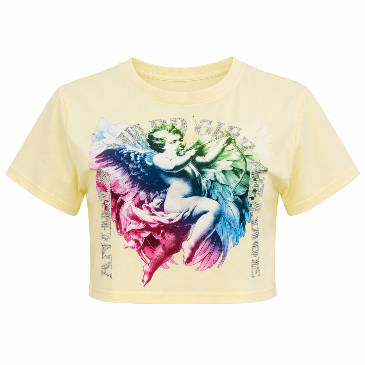 REDFOX WOMEN'S "ANGEL GUARD OUR HEARTS" CROP TEE