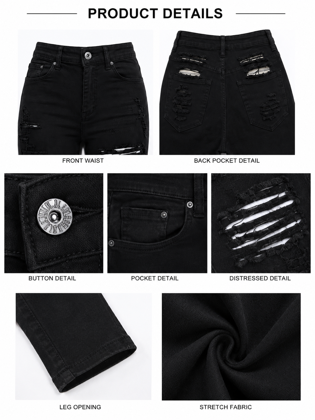 REDFOX WOMEN HIGH WAIST DISTRESSED JEANS