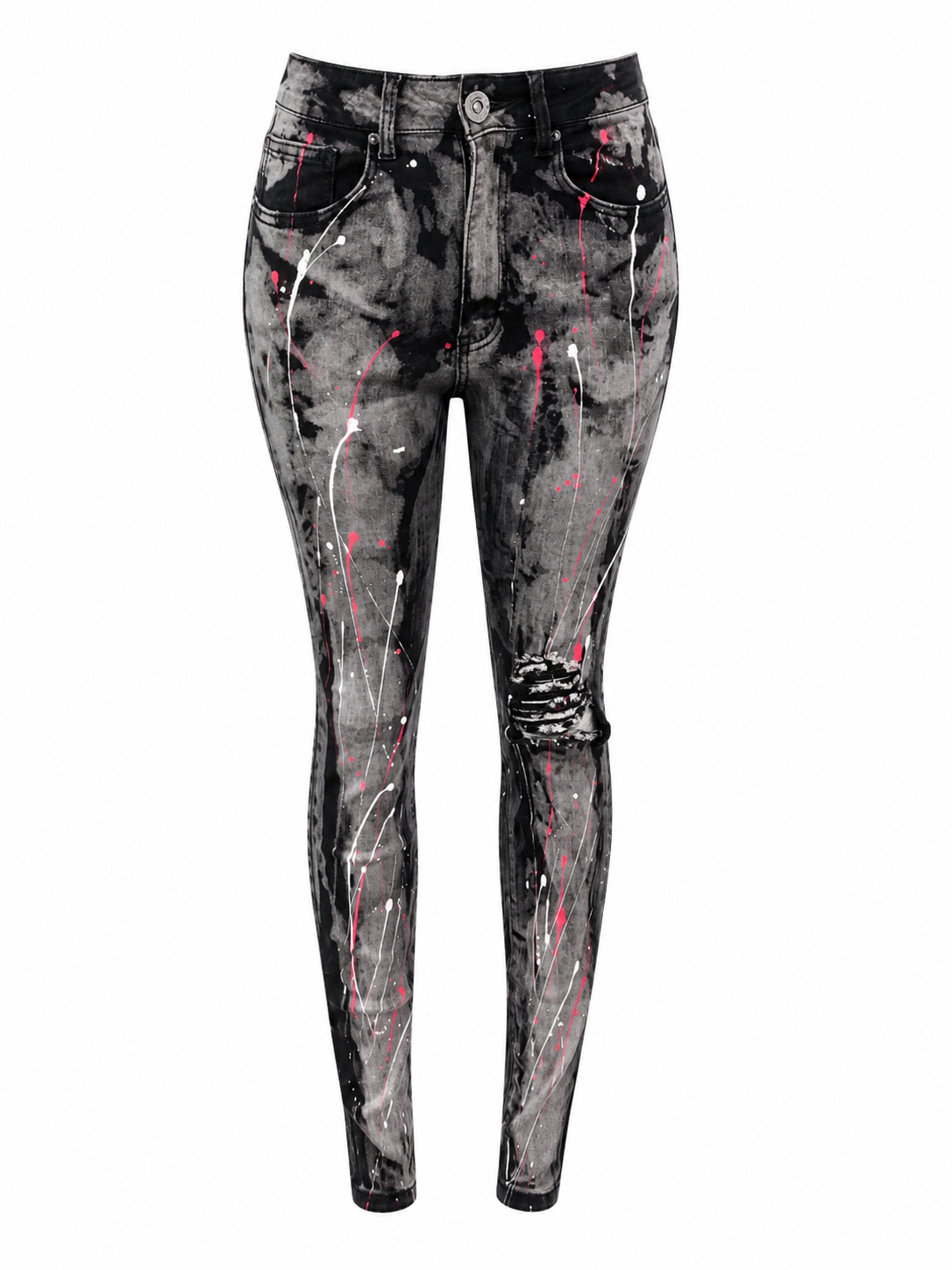 REDFOX WOMEN'S DISTRESSED PAINTER SKINNY JEAN