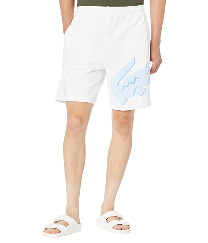 Lacoste Oversized Crocodile Print Organic Cttn Fleece Shorts
