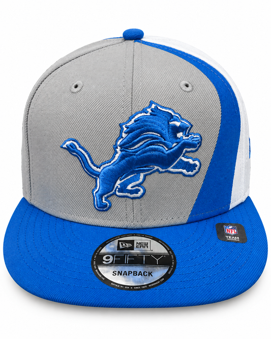 NEW ERA GREY/BLUE-WHITE DETROIT LIONS CLASSIC 9FIFTY SNAPBACK HAT