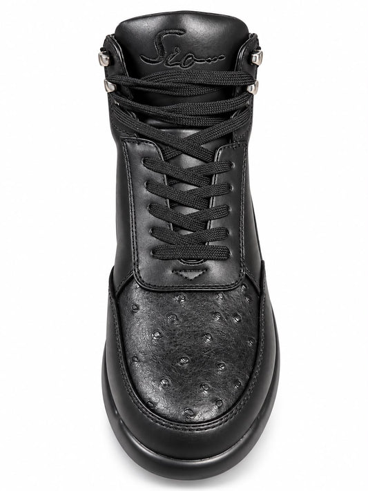 SIO LUXE OSTRICH EMBOSSED AIR HIGH TOP SNEACKERS (CULLEN-000)