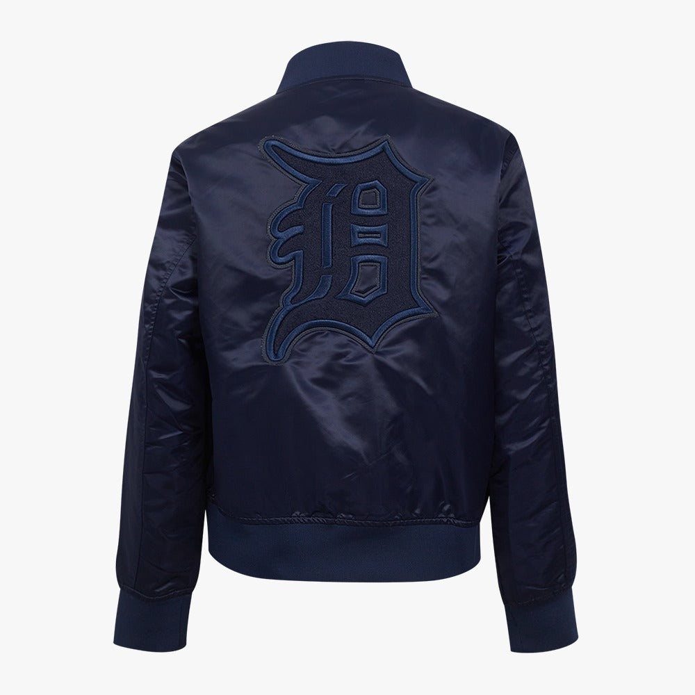 PRO STANDARD DETROIT TIGERS TRIPLE TONAL W SATIN JACKET,MIDNIGHT NAVY