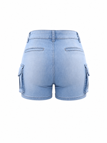 SHARP TRADING WOMEN CARGO DENIM SHORTS