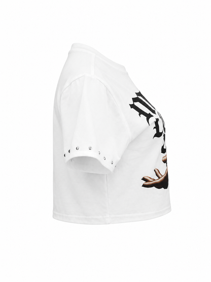 REDFOX WOMEN'S "MONEY FIRST LOVE LATER" CROP TEE