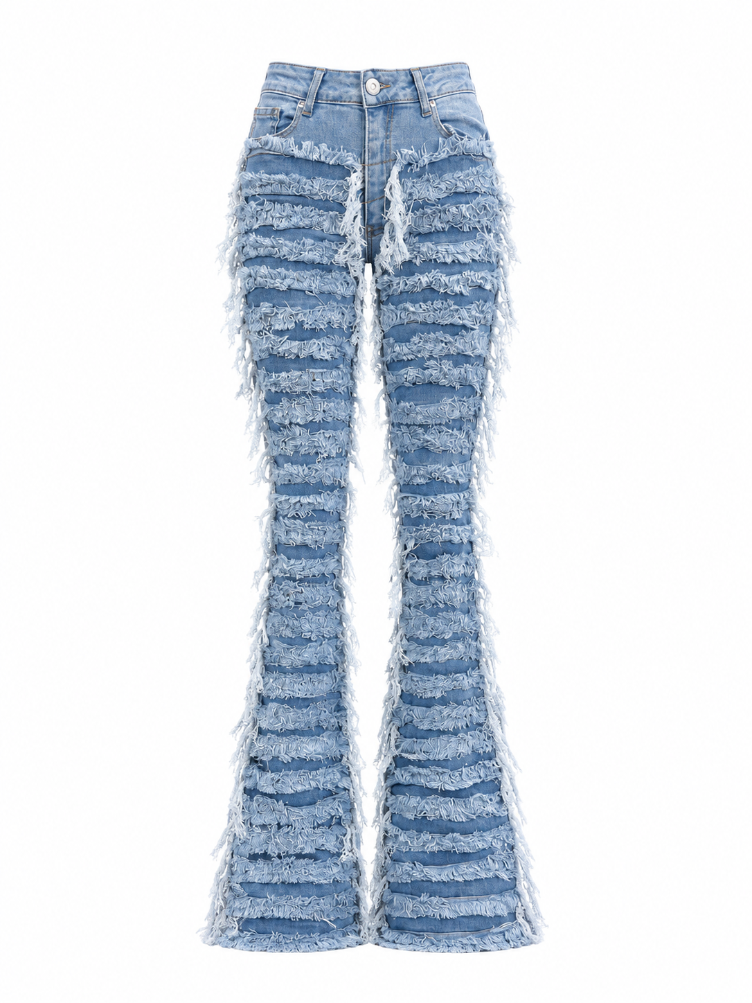 REDFOX WOMEN SUPER FRAYED DENIM STACKED JEANS