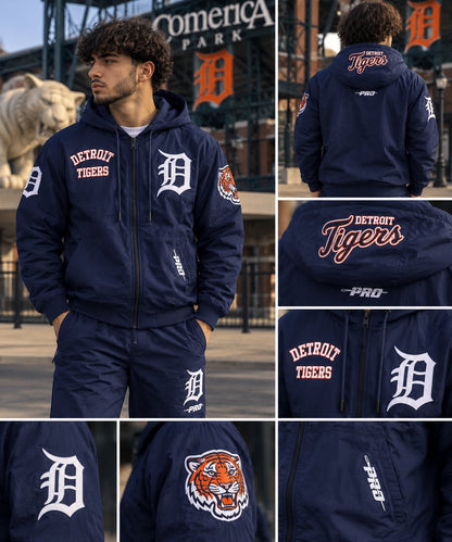 DETROIT TIGERS CLASSIC WIND SUIT MEN'S WOVEN FULL ZIP PULLOVER HOODIE