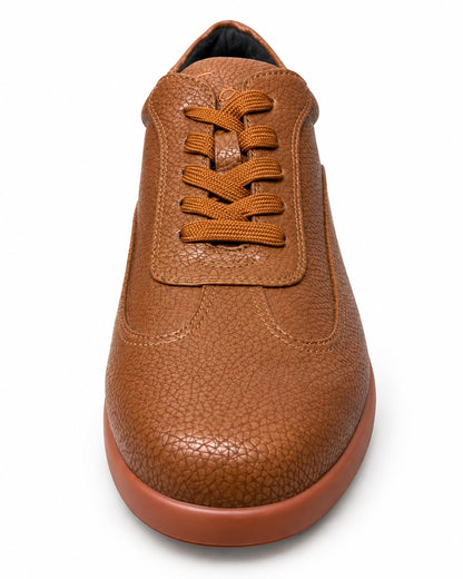 SIO PEBBLED LEATHER AIR CUSHION SNEAKERS (BRAUN)
