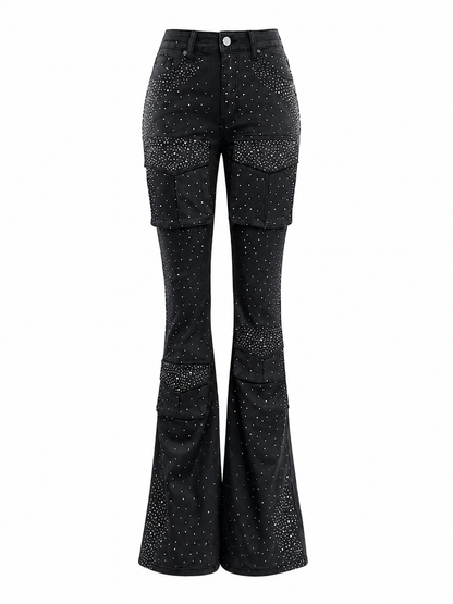 REDFOX DIAMOND PULEATHER CARGO STACKED PANTS