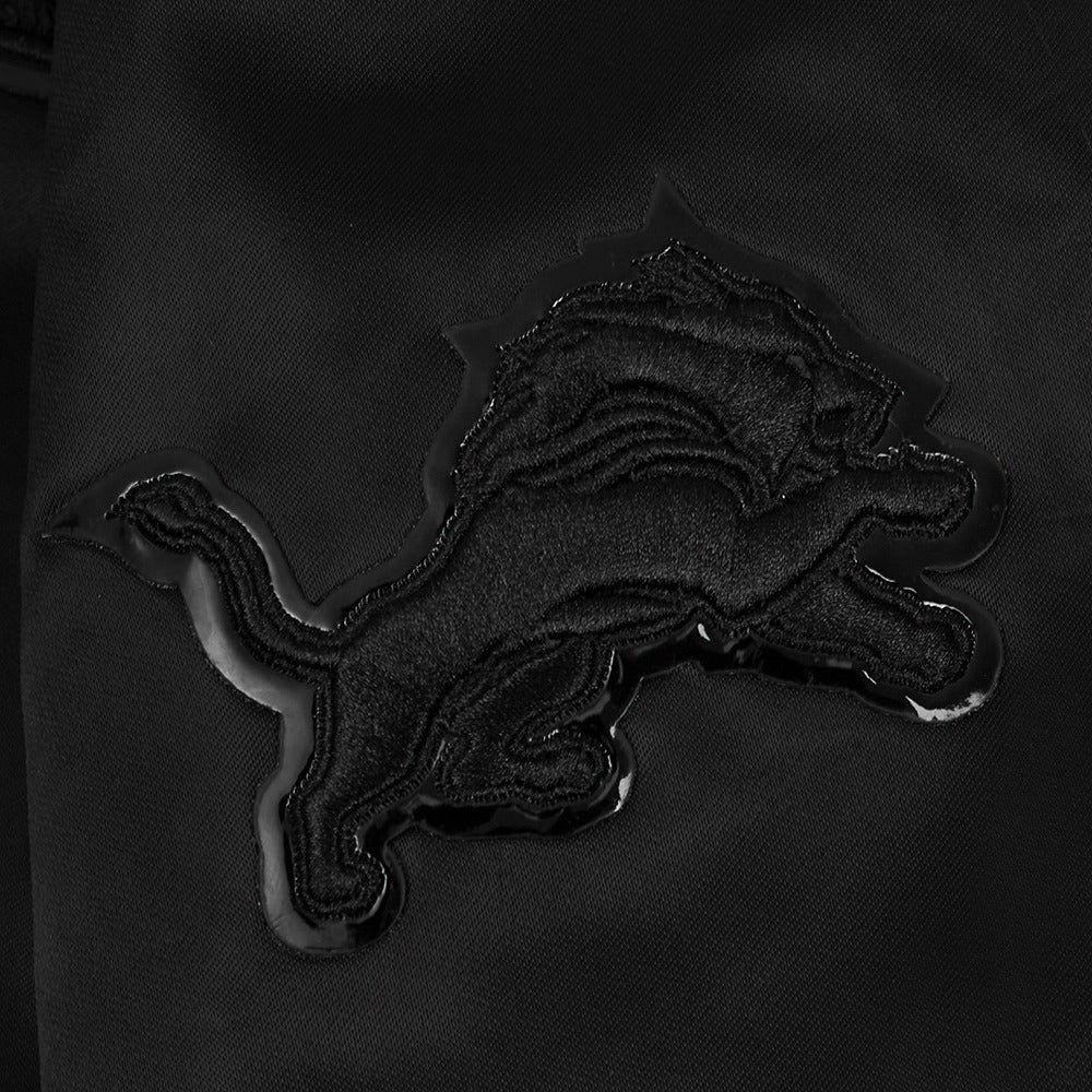 PRO STANDARD DETROIT LIONS TRIPLE BLACK SATIN JACKET