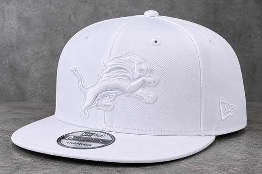 NEW ERA DETROIT LIONS TONAL 9FIFTY SNAPBACK HAT–WHITE