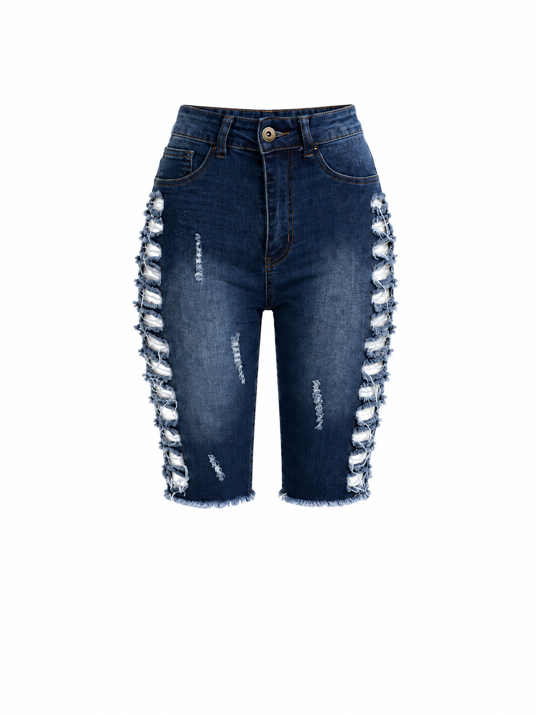 REDFOX WOMEN SEASIDE SHRED DENIM BERMUDA SHORTS