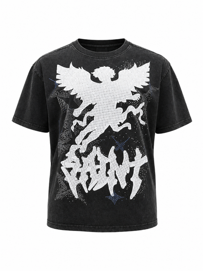 REDFOX WOMEN'S "SAINT WINGS" RHINESTONE TEE