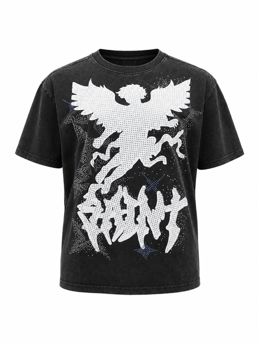 REDFOX WOMEN'S "SAINT WINGS" RHINESTONE TEE