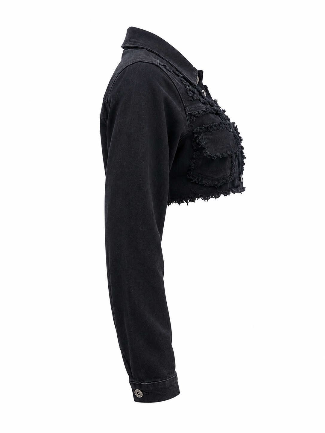 REDFOX WOMEN CROP DENIM FRAY JACKET