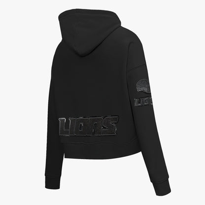 PRO STANDARD DETROIT LIONS TRIPLE BLACK FLC CROPPED PO HOODIE