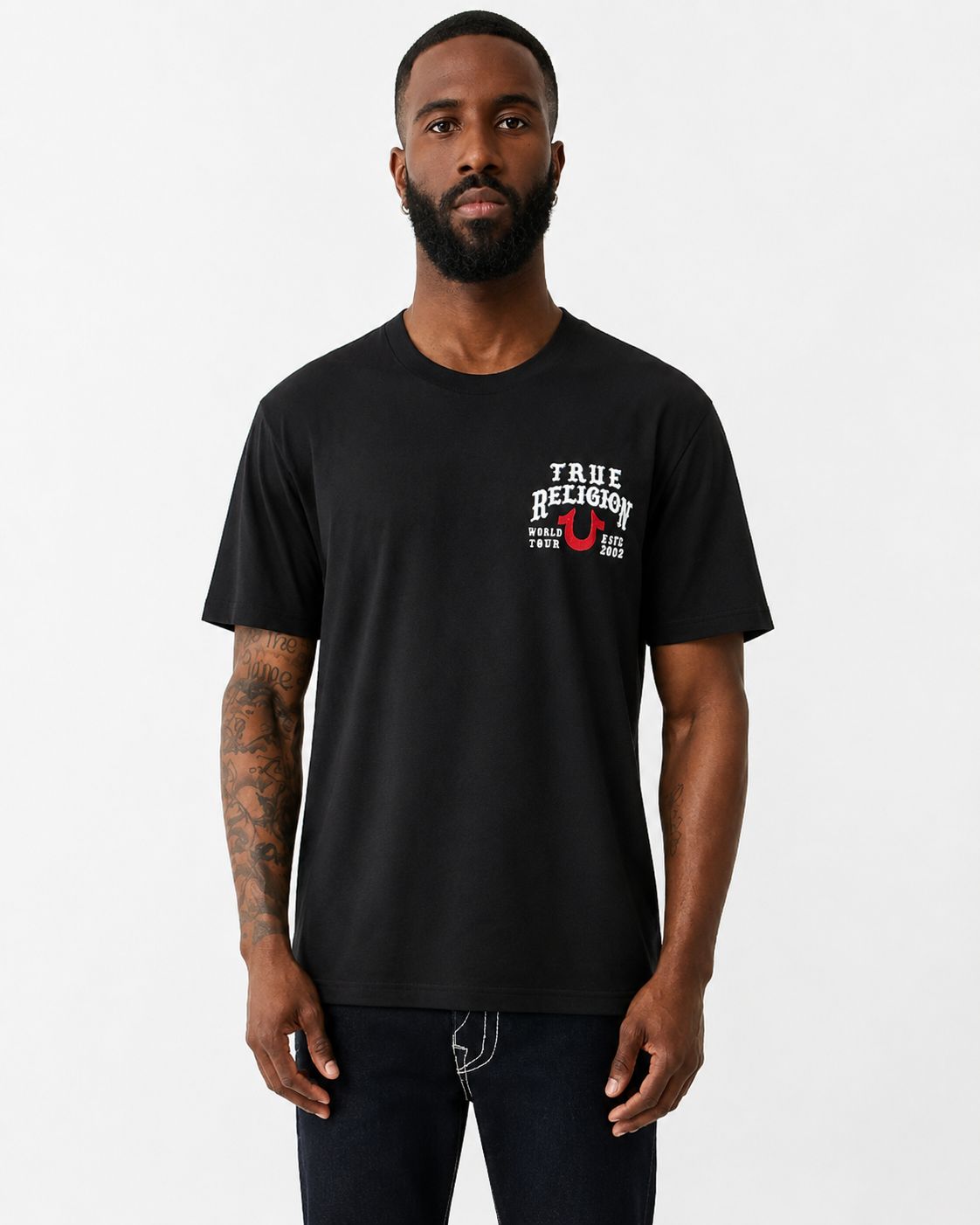 TRUE RELIGION MEN'S SCRIPT LOGO TEE (#109552)