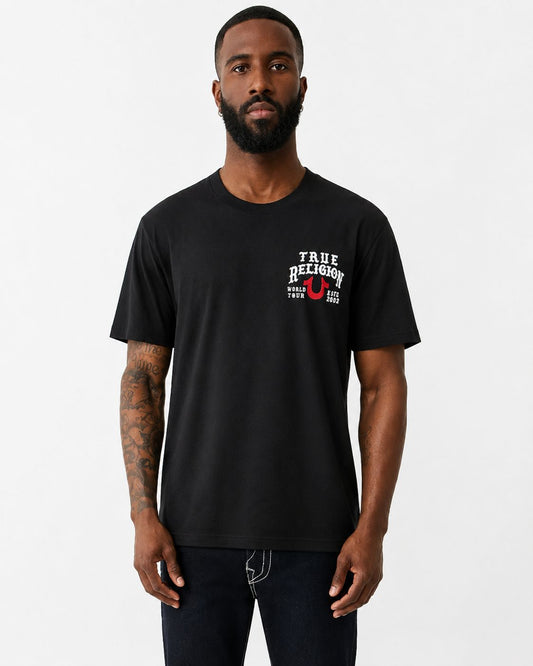 TRUE RELIGION MEN'S SCRIPT LOGO TEE (#109552)