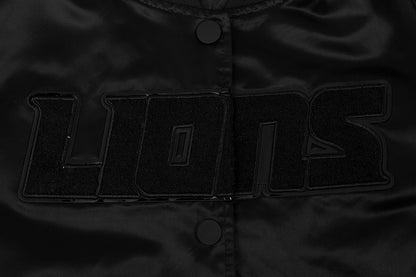 PRO STANDARD DETROIT LIONS TRIPLE BLACK SATIN JACKET