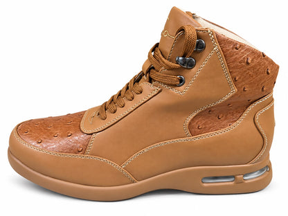 SIO OSTRICH EMBOSSED HIGH TOP AIR SNEAKERS (TROY)