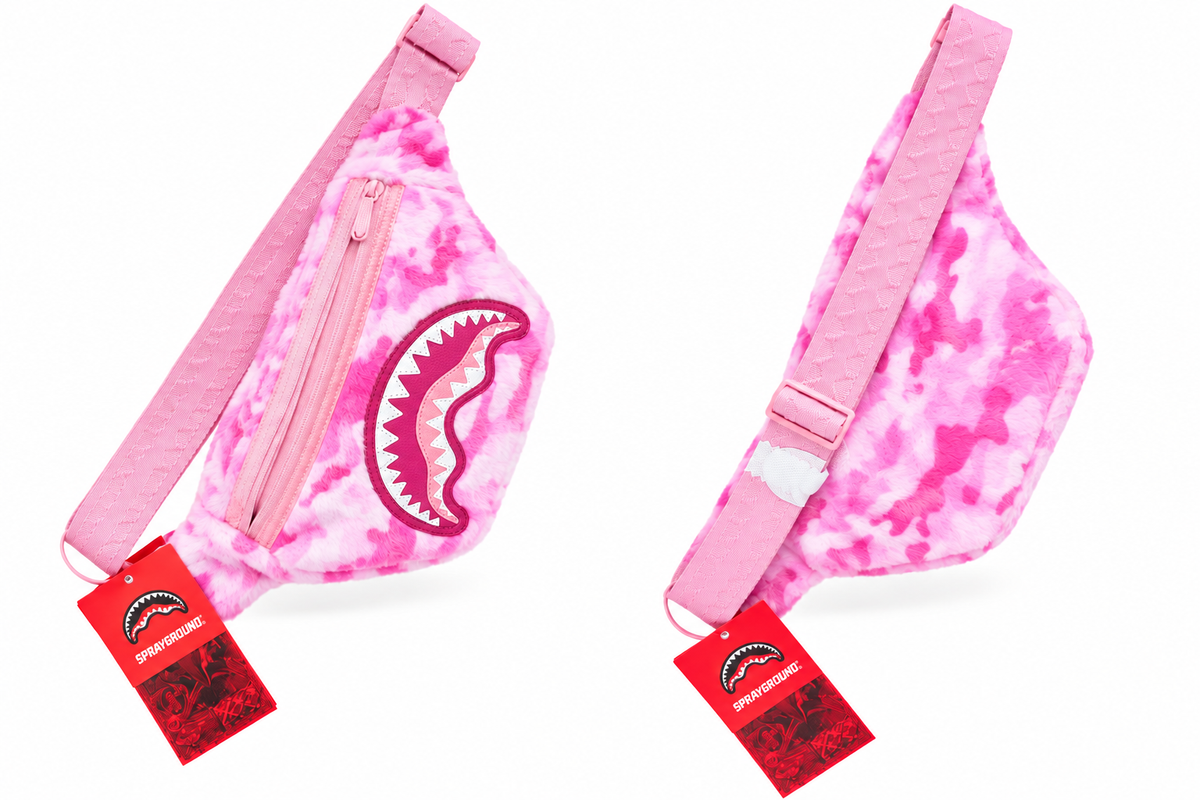 SPRAYGROUND PINK CAMO FAUX FUR SAVVY CROSSBODY (B6872)
