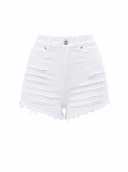 REDFOX WOMEN FRAYED HEM DENIM SHORTS