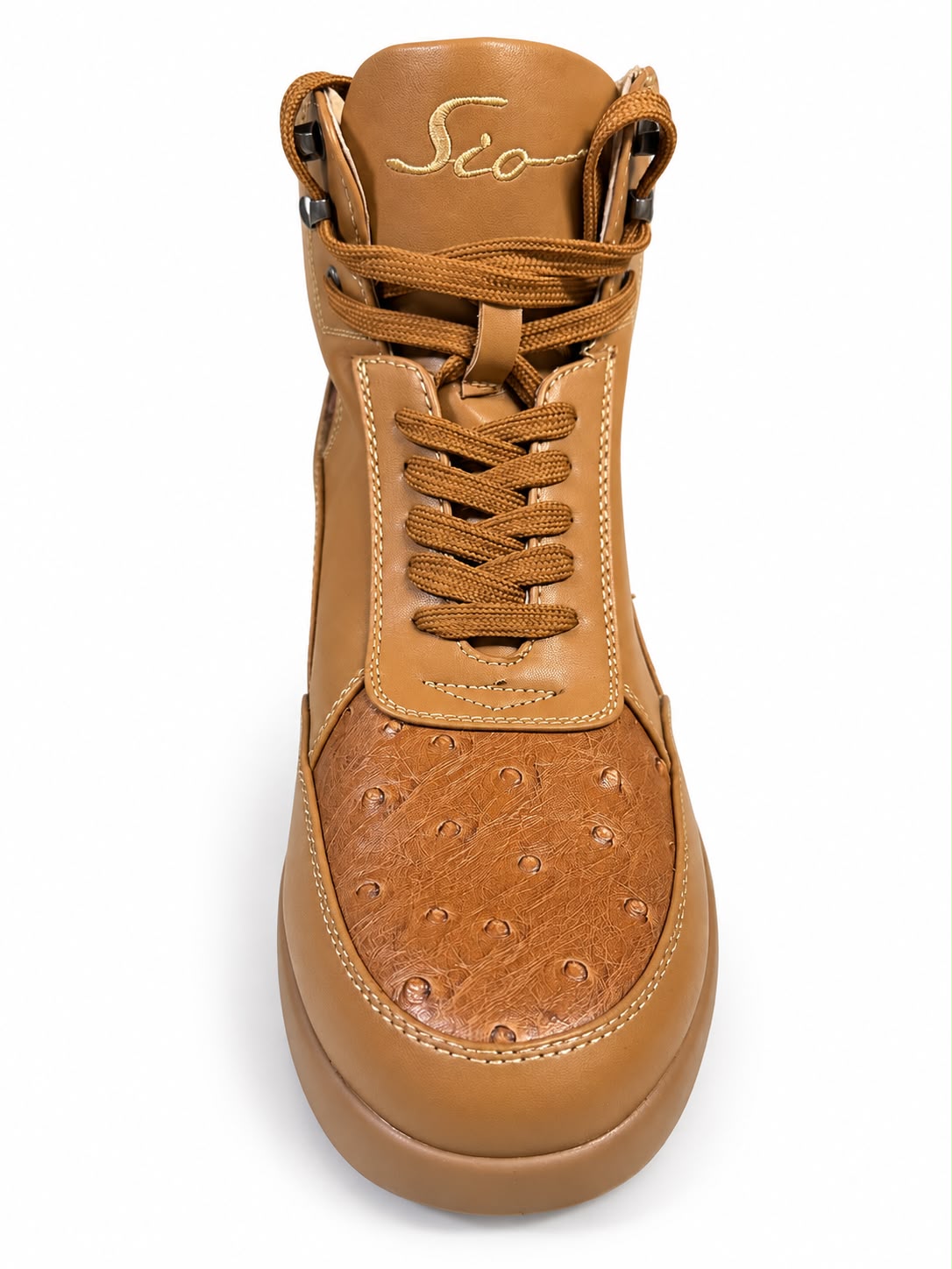 SIO OSTRICH EMBOSSED HIGH TOP AIR SNEAKERS (TROY)