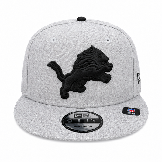 NEW ERA DETROIT LIONS GRAY/BLACK 9FIFTY SNAPBACK CAP