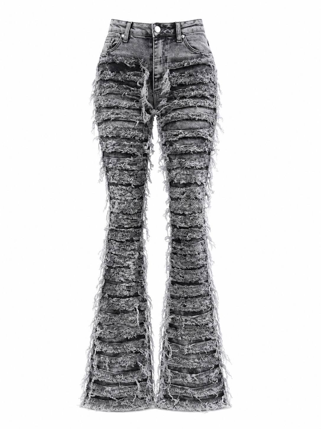 REDFOX WOMEN SUPER FRAYED DENIM STACKED JEANS