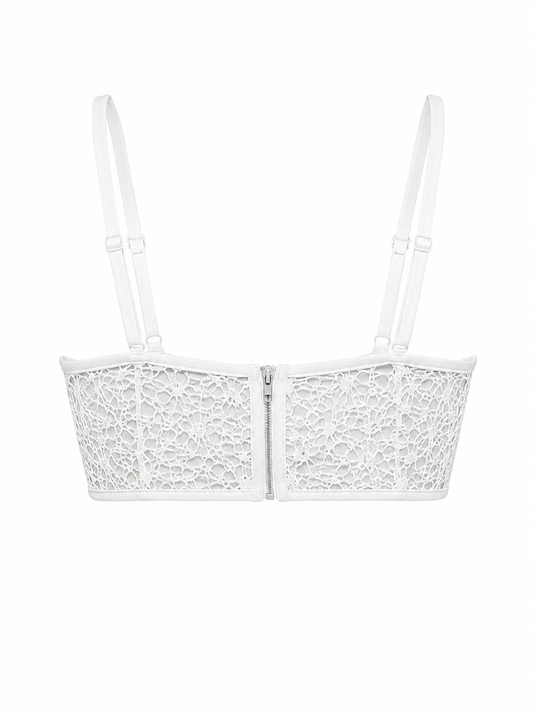 HOT & DELICIOUS WOMEN RIBBED LACE CORSET TOP