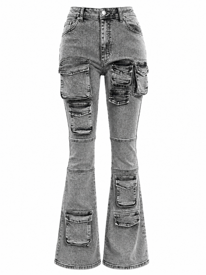 REDFOX WOMEN STACKED JEANS W/MULTI POCKETS (PA1526)
