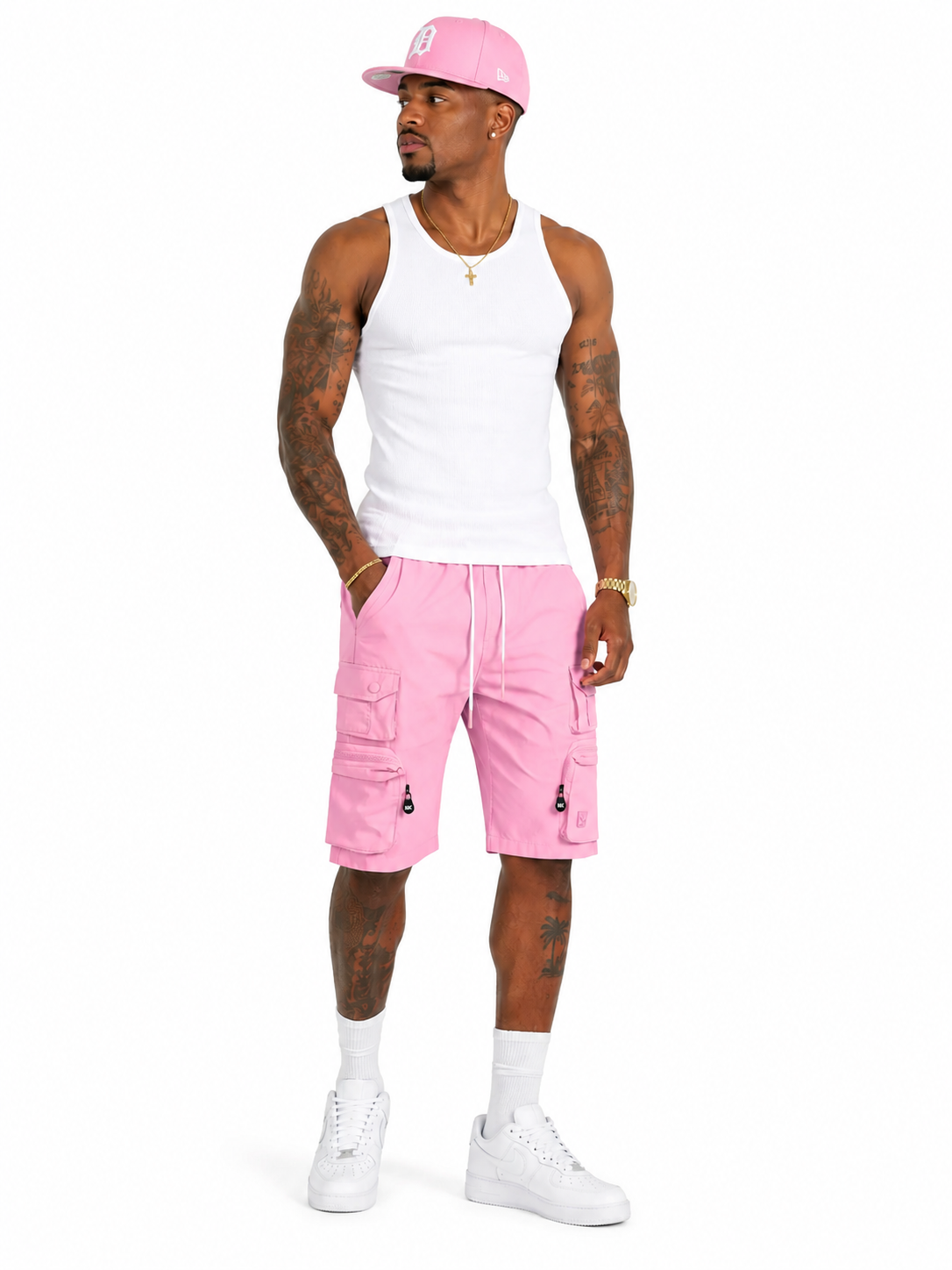 M633 MAKOBI COLTON NYLON SPANDEX CARGO SHORTS