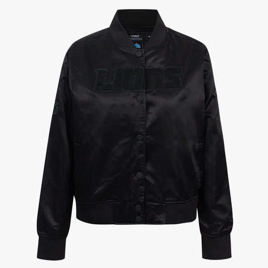 PRO STANDARD DETROIT LIONS TRIPLE BLACK SATIN JACKET