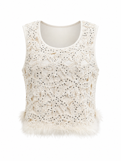 HOT & DELICIOUS WOMEN FEATHERED ELEGANCE TOP
