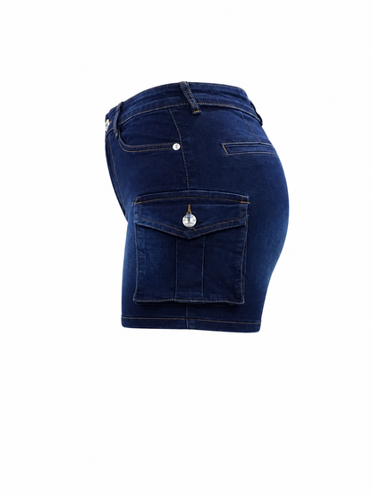 SHARP TRADING WOMEN CARGO DENIM SHORTS