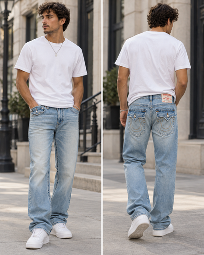TRUE RELIGION RICKY FLAP STRAIGHT JEANS (109159)