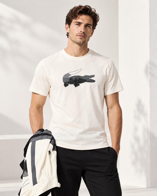 LACOSTE MEN'S SPORT ULTRA DRY LANDSCAPE CROCODILE T-SHIRT (TH6306-51)